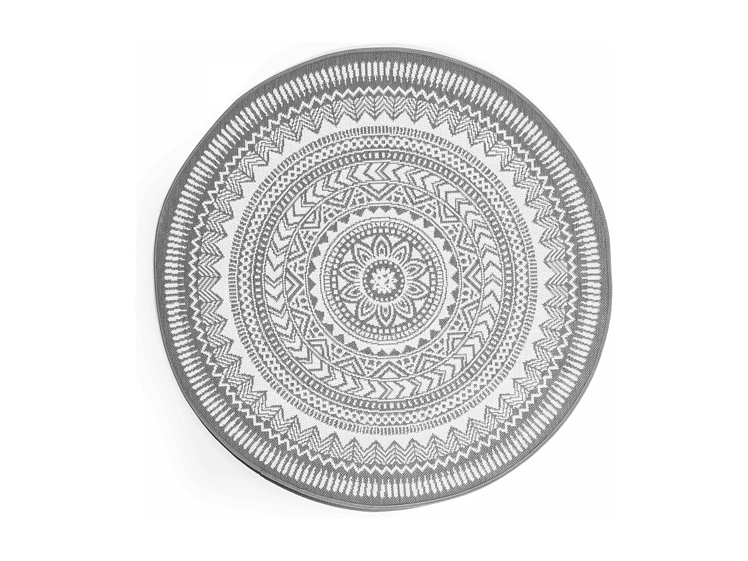 Tapis rond polypropylène gris 160cm