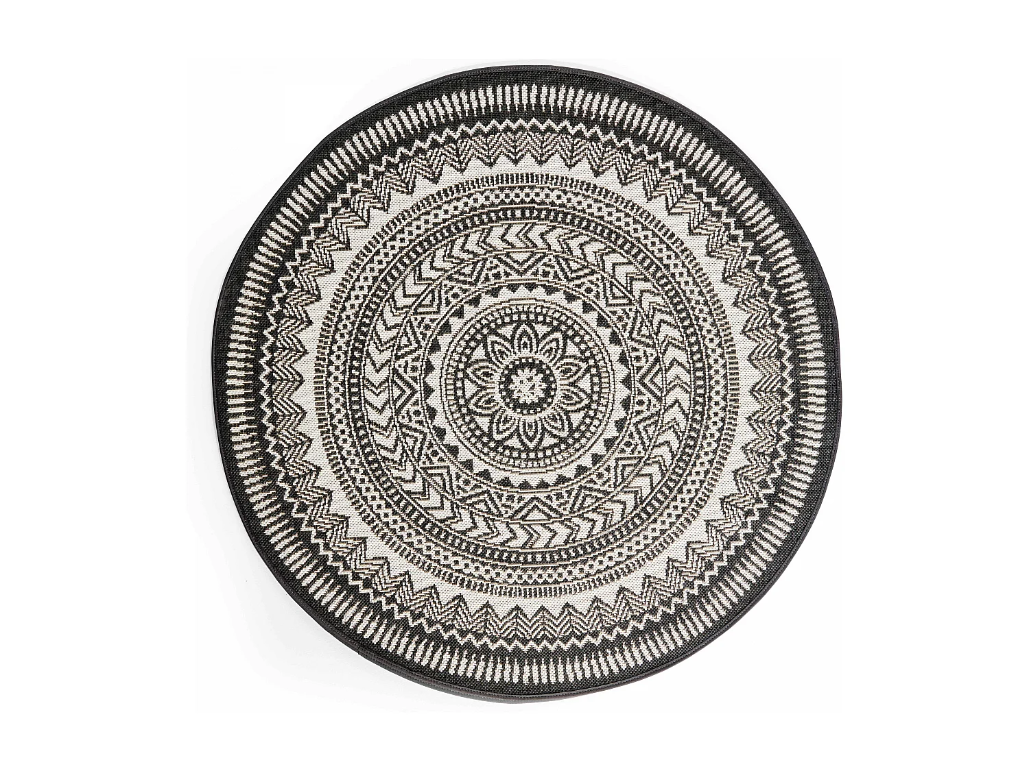 Tapis rond polypropylène noir 120cm