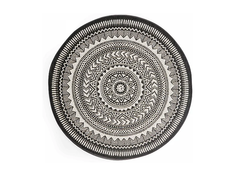 Tapis rond polypropylène noir 120cm