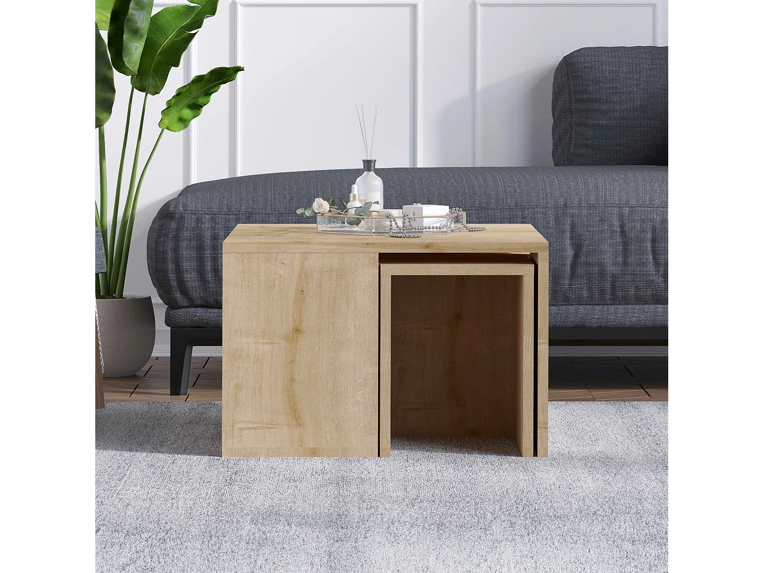 Melamine salontafel met houteffect