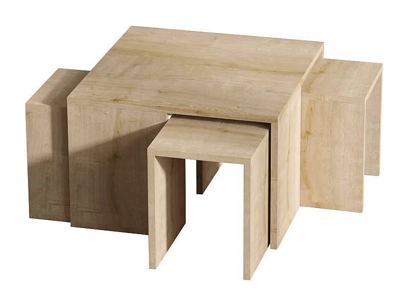 Table basse gigogne polyvalente mélaminé effet bois