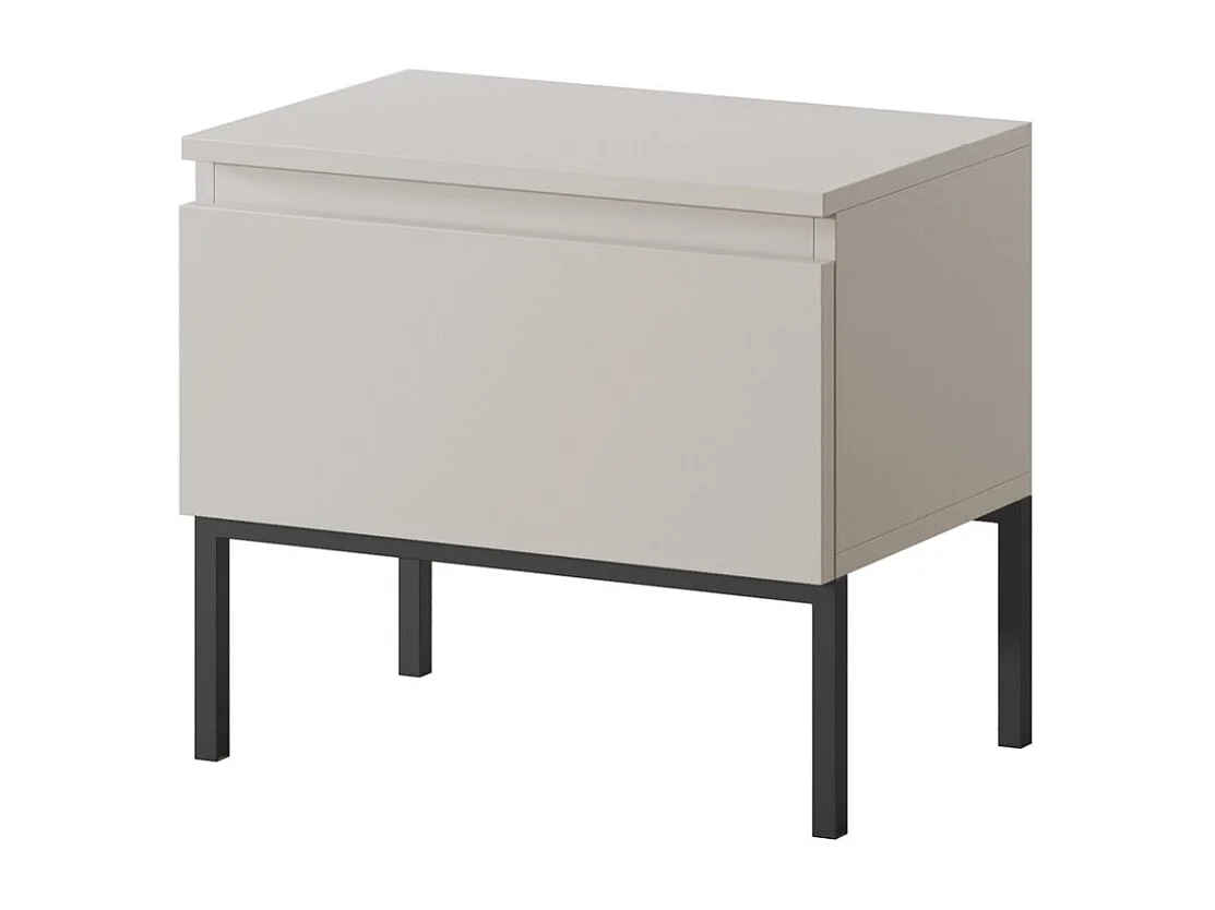 Comodino - con gambe nere - beige - BEMMI
