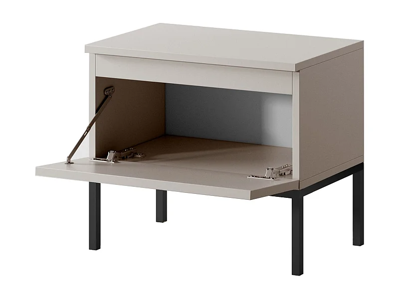 Comodino - con gambe nere - beige - BEMMI