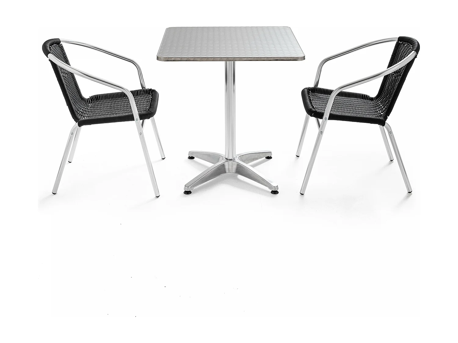 Ensemble table de jardin bistrot inclinable et 2 chaises aluminium