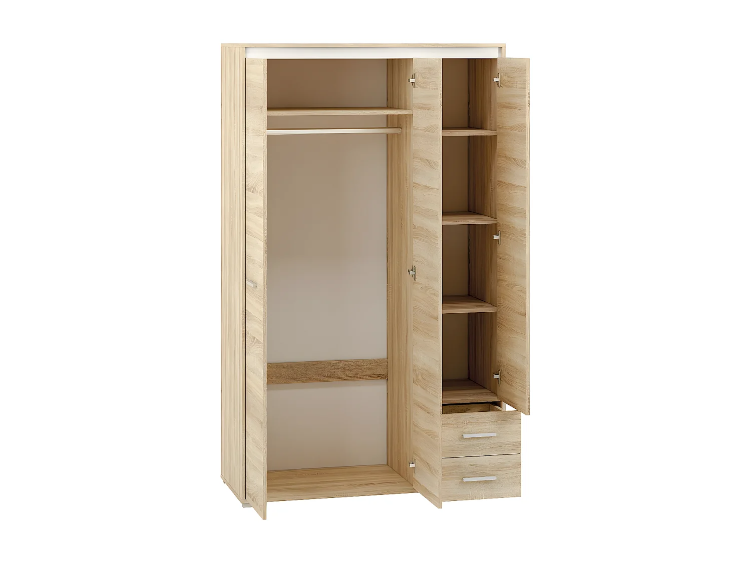 KLEIDERSCHRANK Avo Sonoma Eiche, Absetzung austauschbar 120 / 50 / 200cm