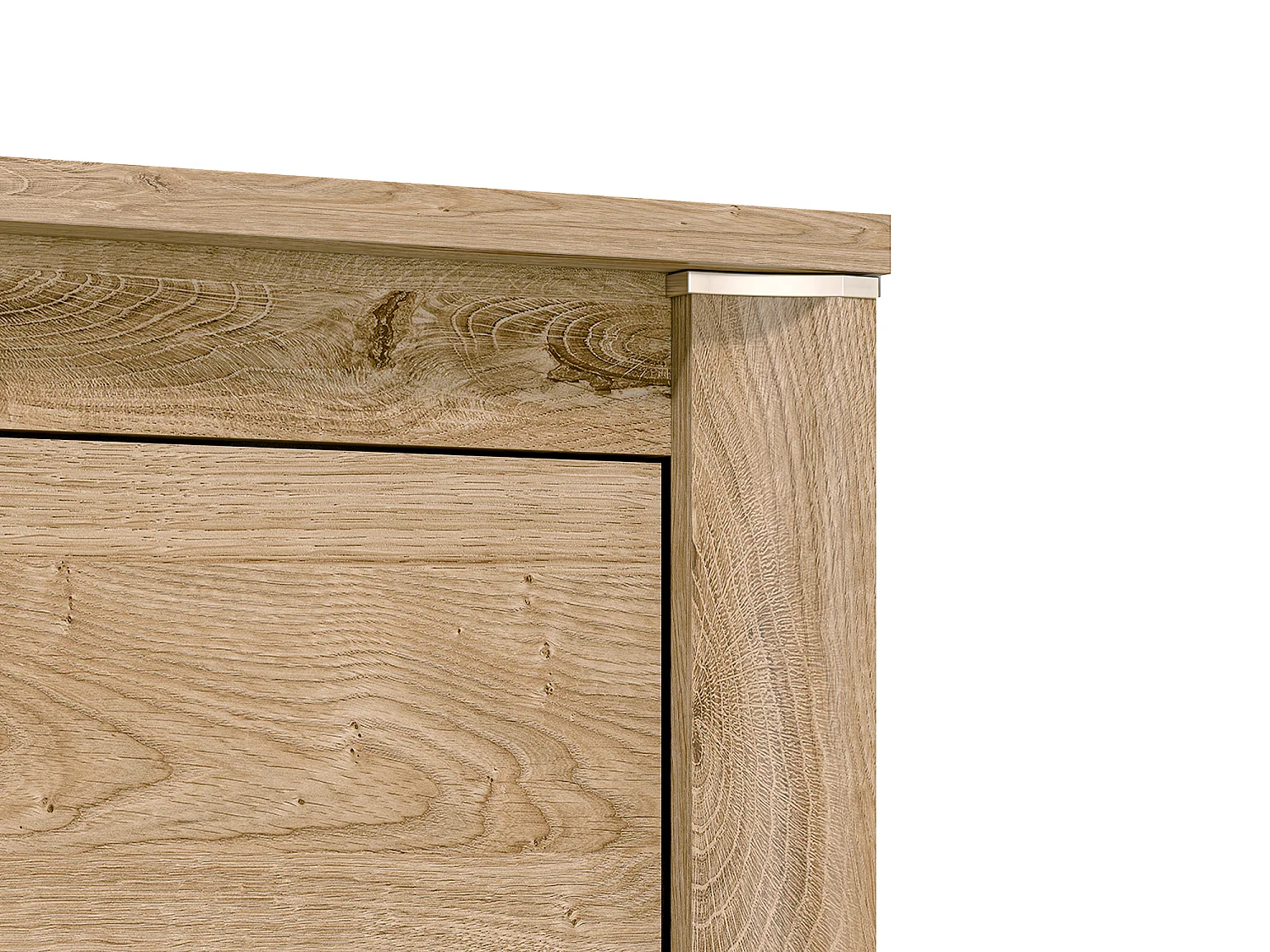 VITRINE Luis Ribbeck Eiche, champagnerfarben verchromt 55 / 40 / 202cm