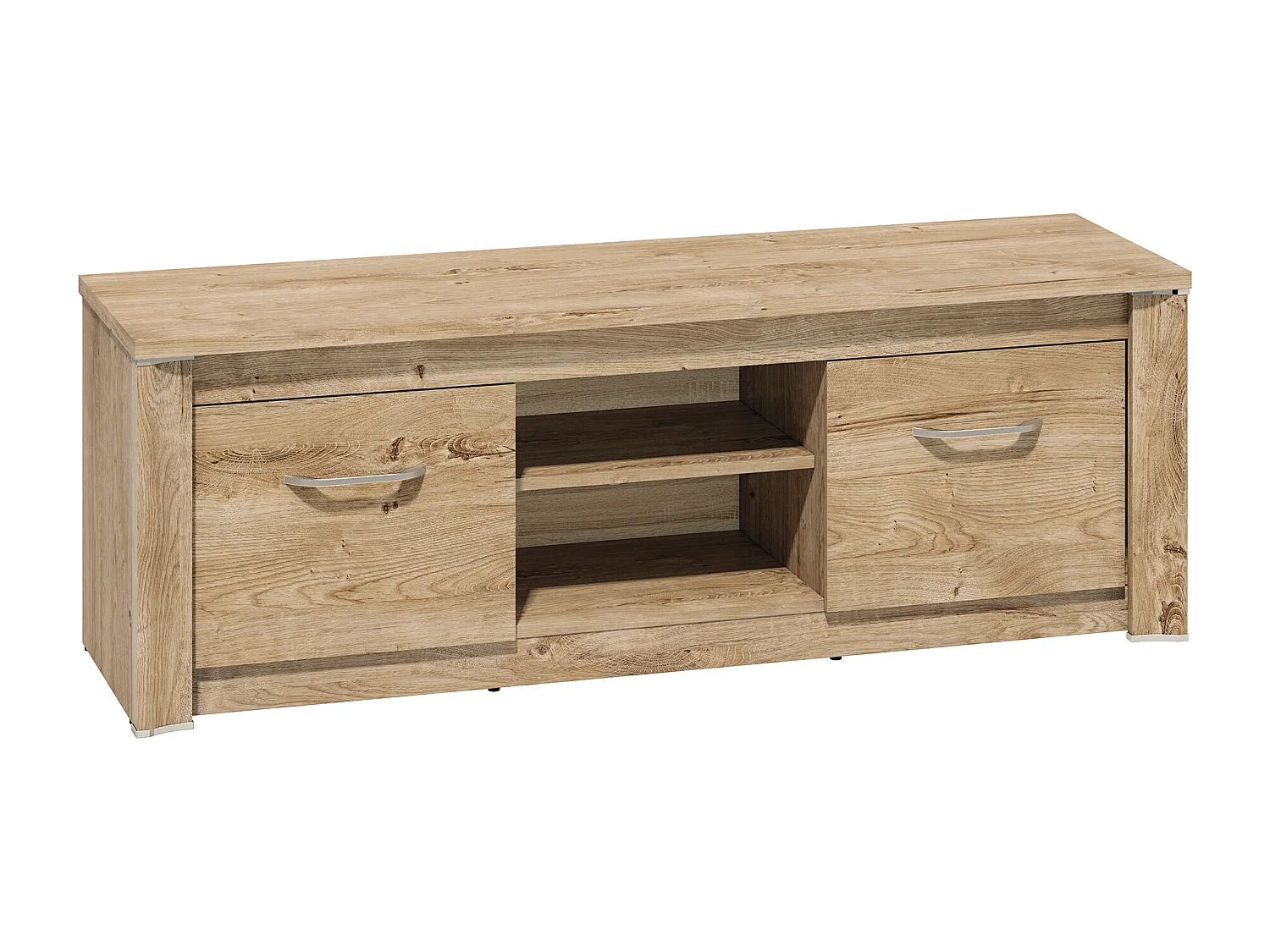 LOWBOARD Luis Ribbeck Eiche, champagnerfarben verchromt, 138 / 40 / 48cm