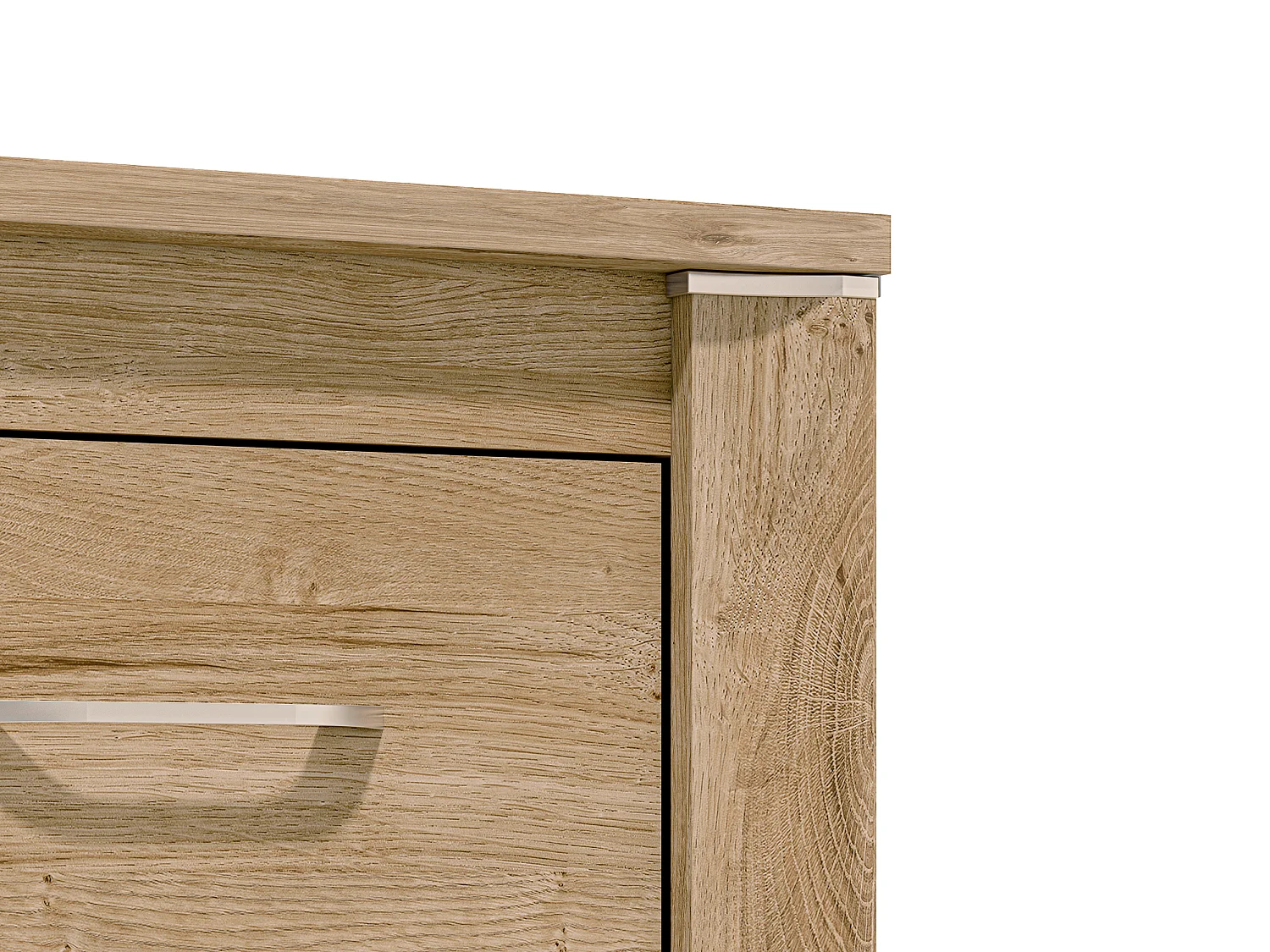 LOWBOARD Luis Ribbeck Eiche, champagnerfarben verchromt, 138 / 40 / 48cm