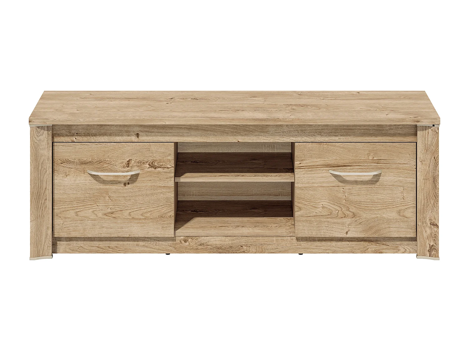 LOWBOARD Luis Ribbeck Eiche, champagnerfarben verchromt, 138 / 40 / 48cm