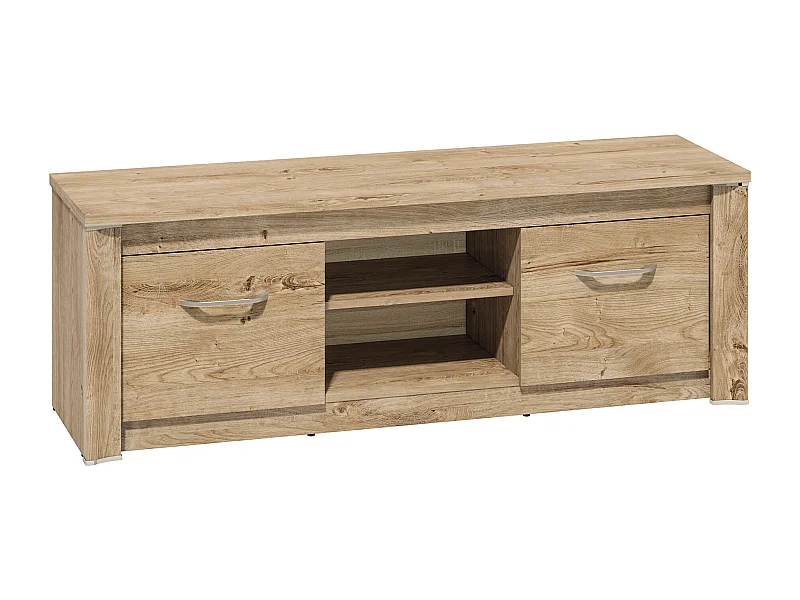 LOWBOARD Luis Ribbeck Eiche, champagnerfarben verchromt, 138 / 40 / 48cm