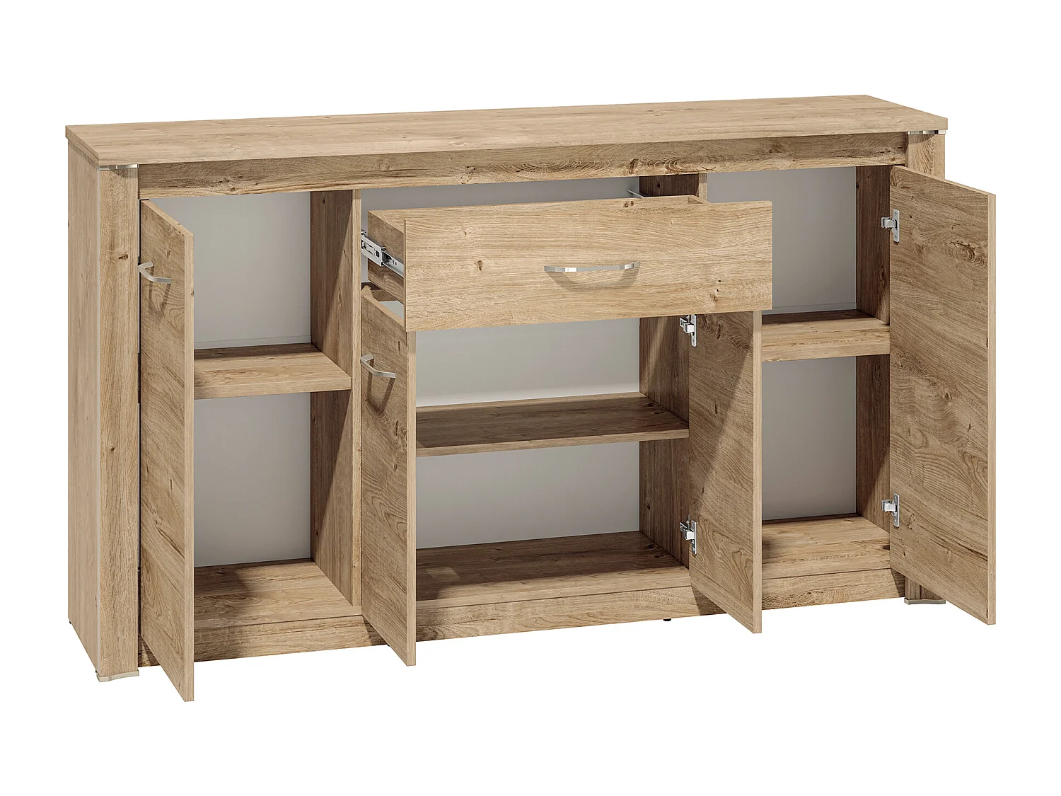 SIDEBOARD Luis Ribbeck Eiche, champagnerfarben verchromt 165 / 40 / 94cm