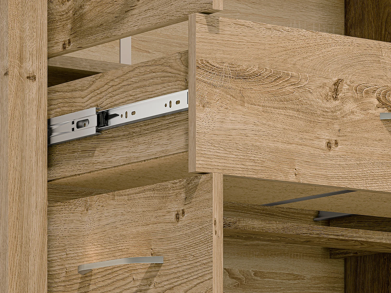 SIDEBOARD Luis Ribbeck Eiche, champagnerfarben verchromt 165 / 40 / 94cm