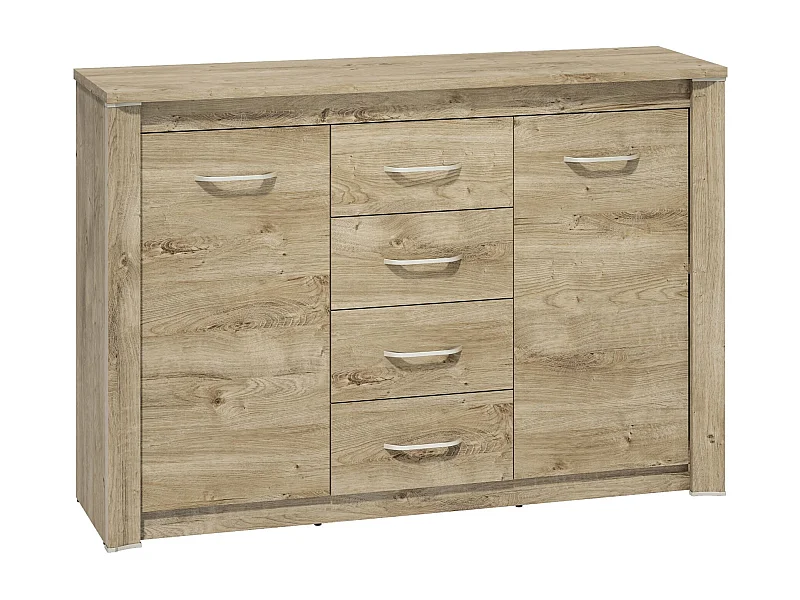 KOMMODE Luis Ribbeck Eiche, champagnerfarben verchromt 138 / 40 / 94cm