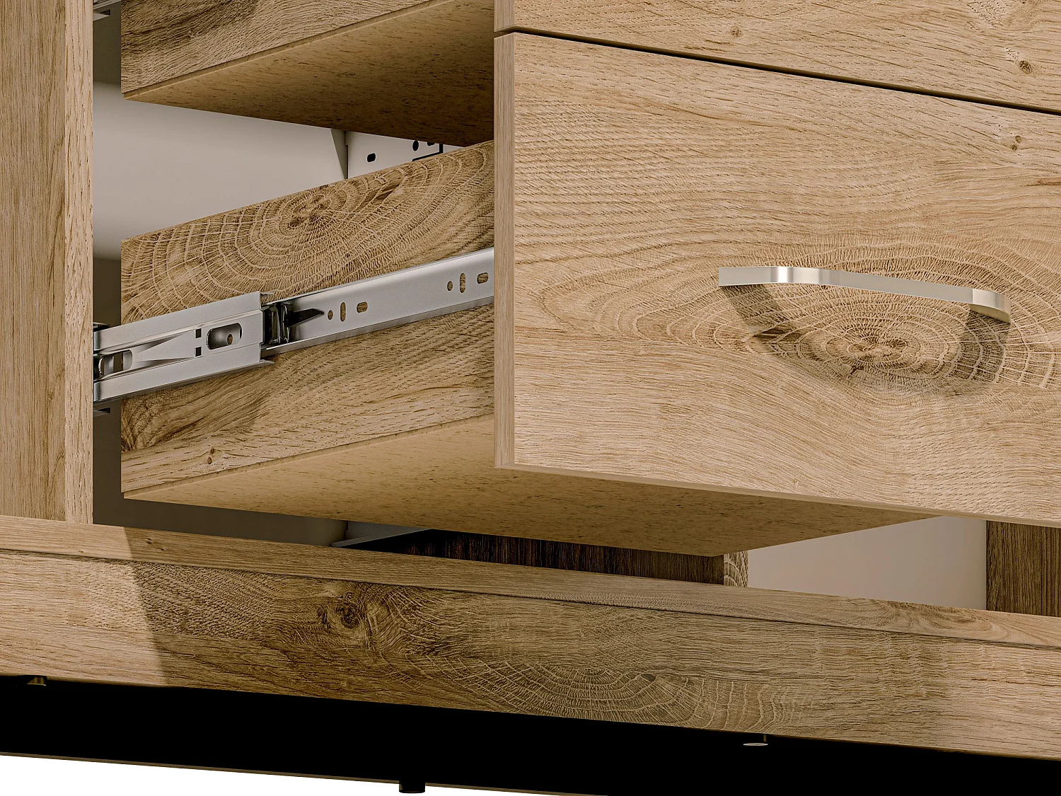 KOMMODE Luis Ribbeck Eiche, champagnerfarben verchromt 138 / 40 / 94cm