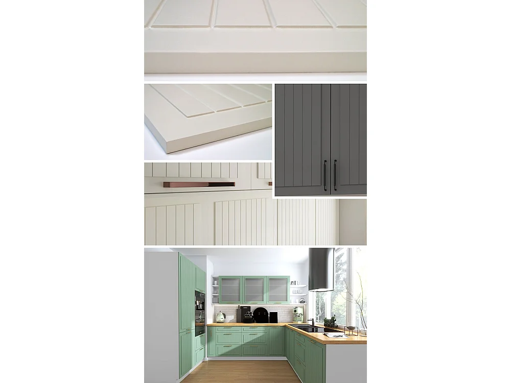 KÜCHENLEERBLOCK Livorno weiß / perlweiß matt 15-teilig