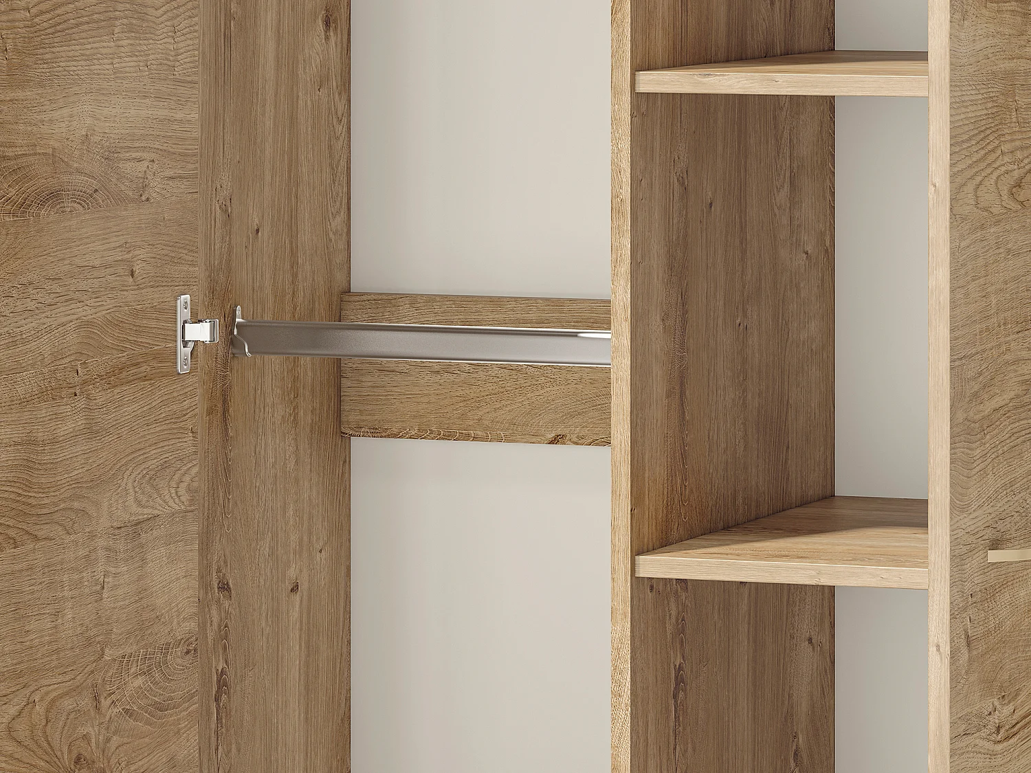 KLEIDERSCHRANK Luis Ribbeck Eiche, champagnerfarben verchromt 92 / 55 / 202cm