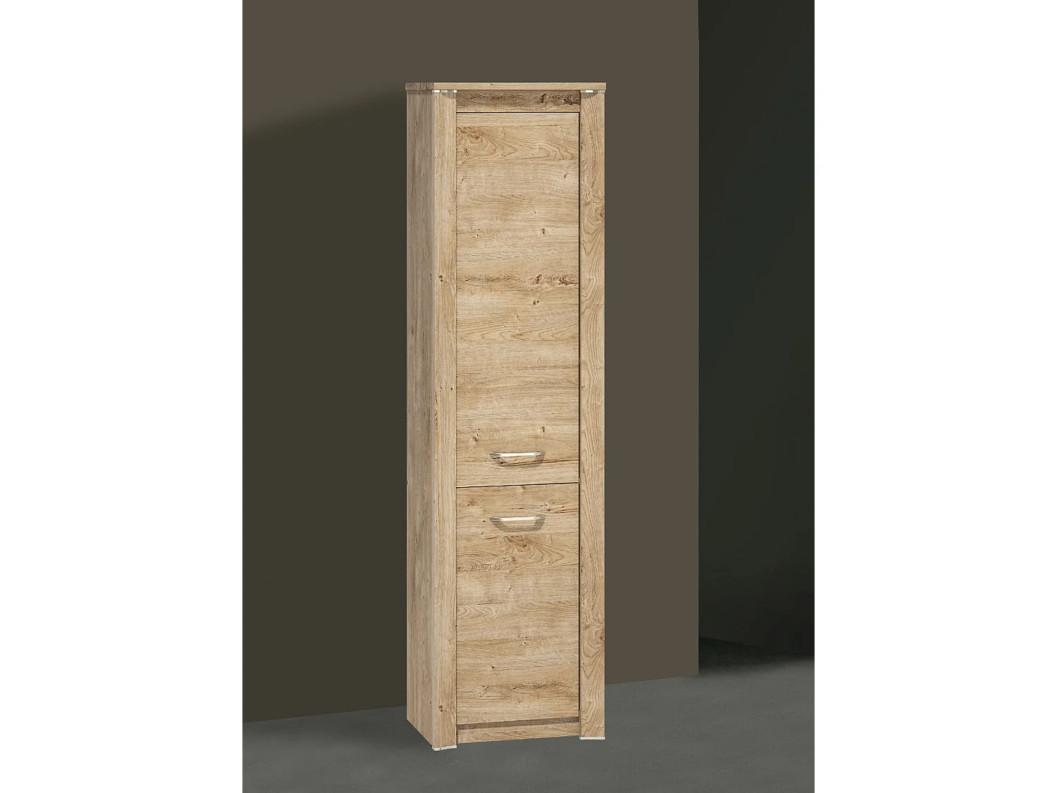 STAURAUMSCHRANK Luis Ribbeck Eiche, champagnerfarben verchromt 55 / 40 / 202cm