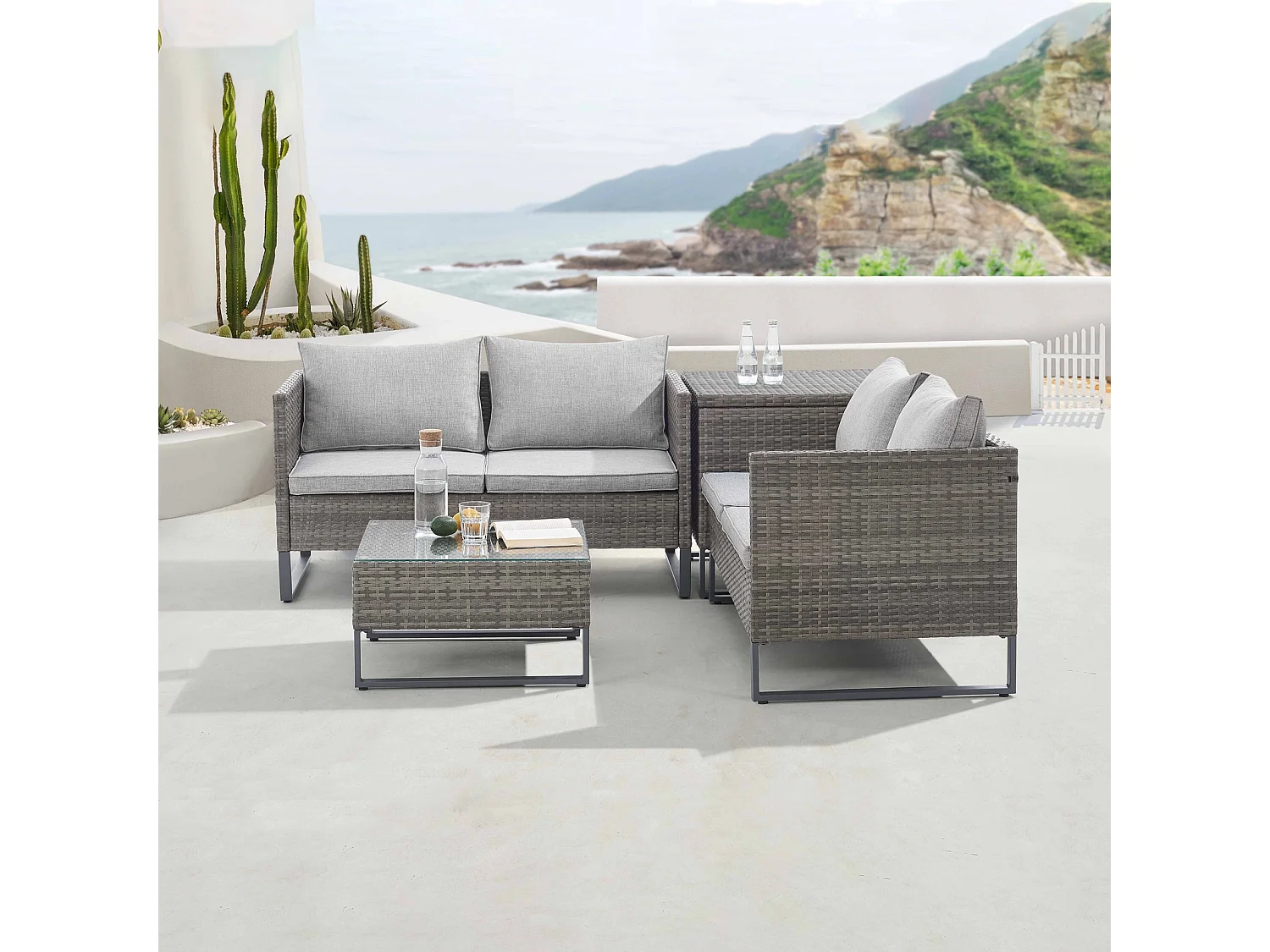 salon de jardin en rotin