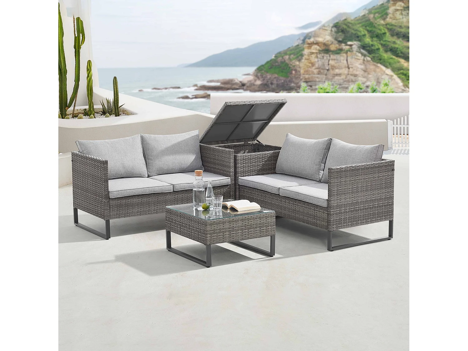 salon de jardin en rotin