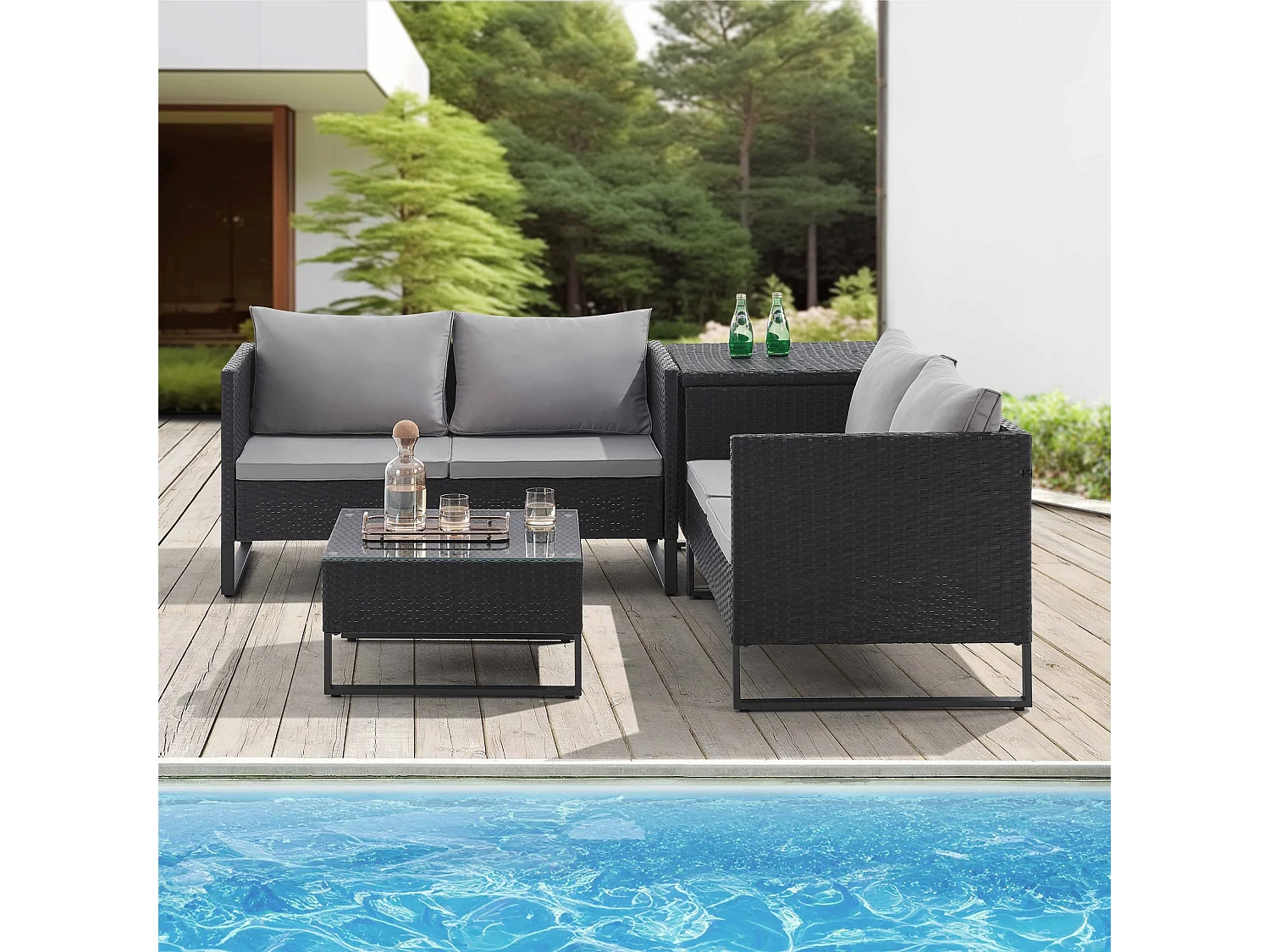 salon de jardin en rotin