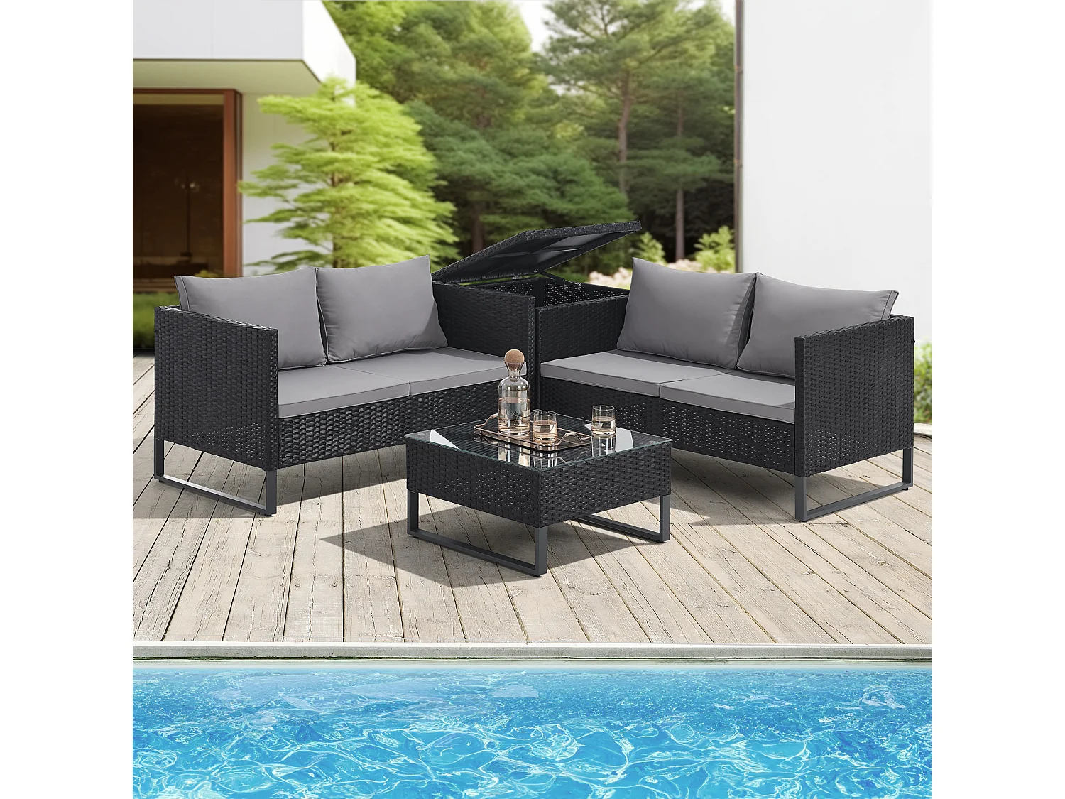 salon de jardin en rotin