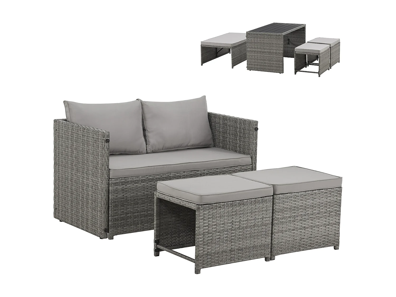 Ensemble de meubles de jardin en Polyrattan