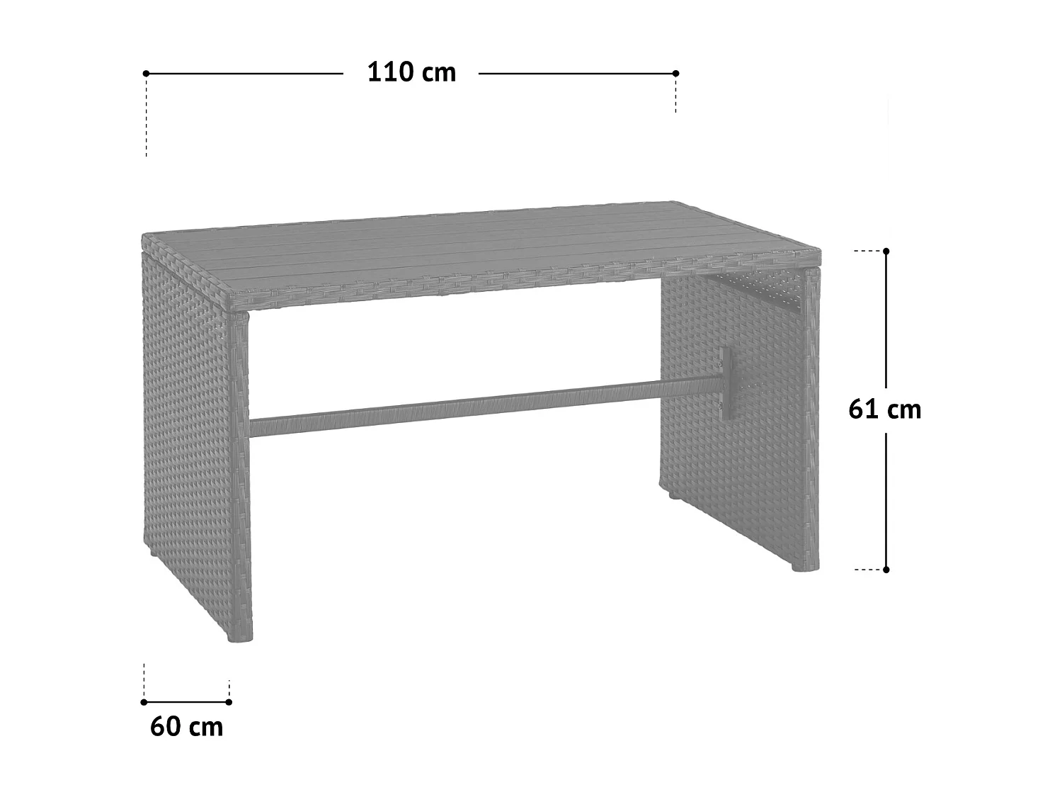 Ensemble de meubles de jardin en Polyrattan