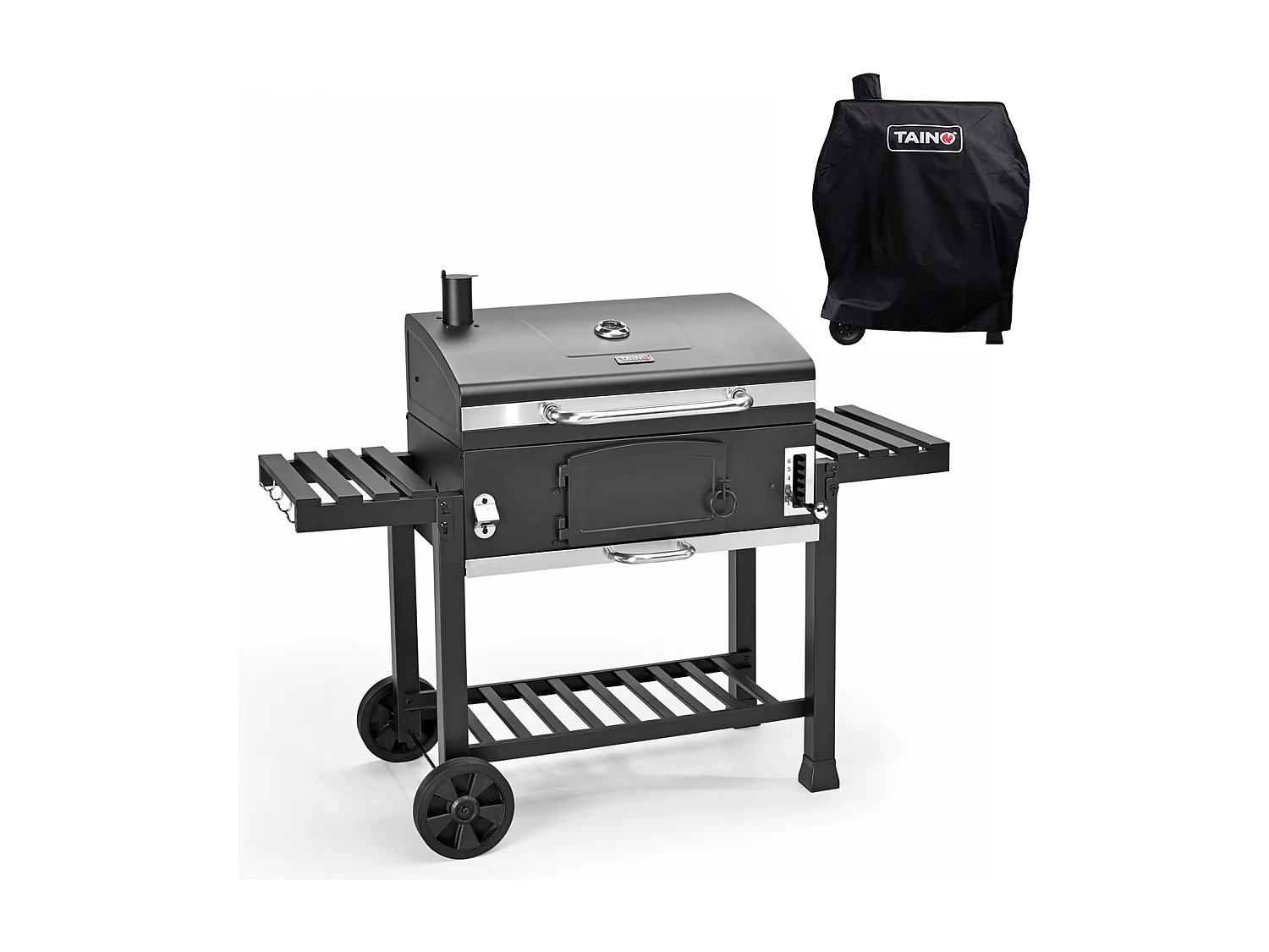 HOLZKOHLEGRILL und Smoker Set HERO XXL