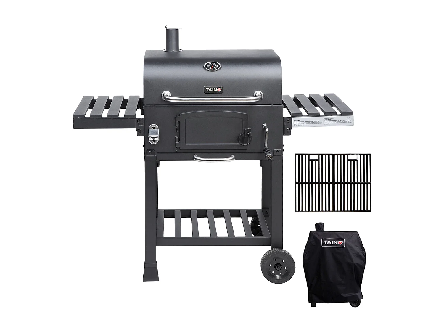 HOLZKOHLEGRILL und Smoker Set HERO XL
