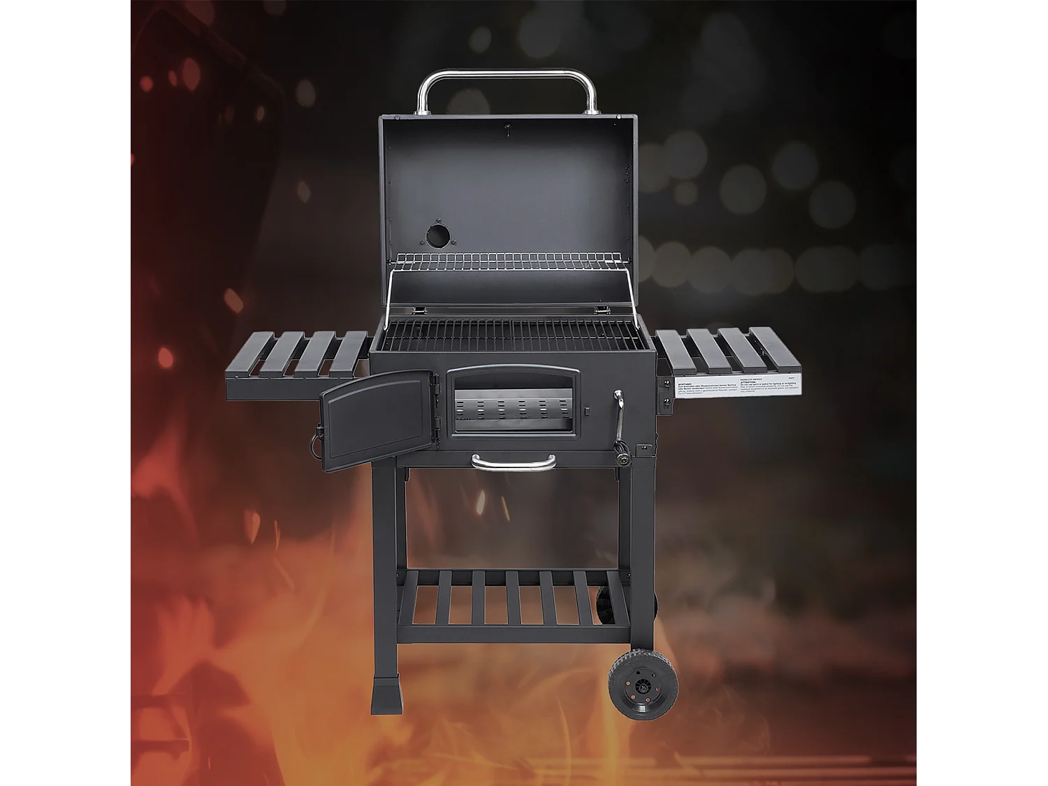 HOLZKOHLEGRILL und Smoker Set HERO XL