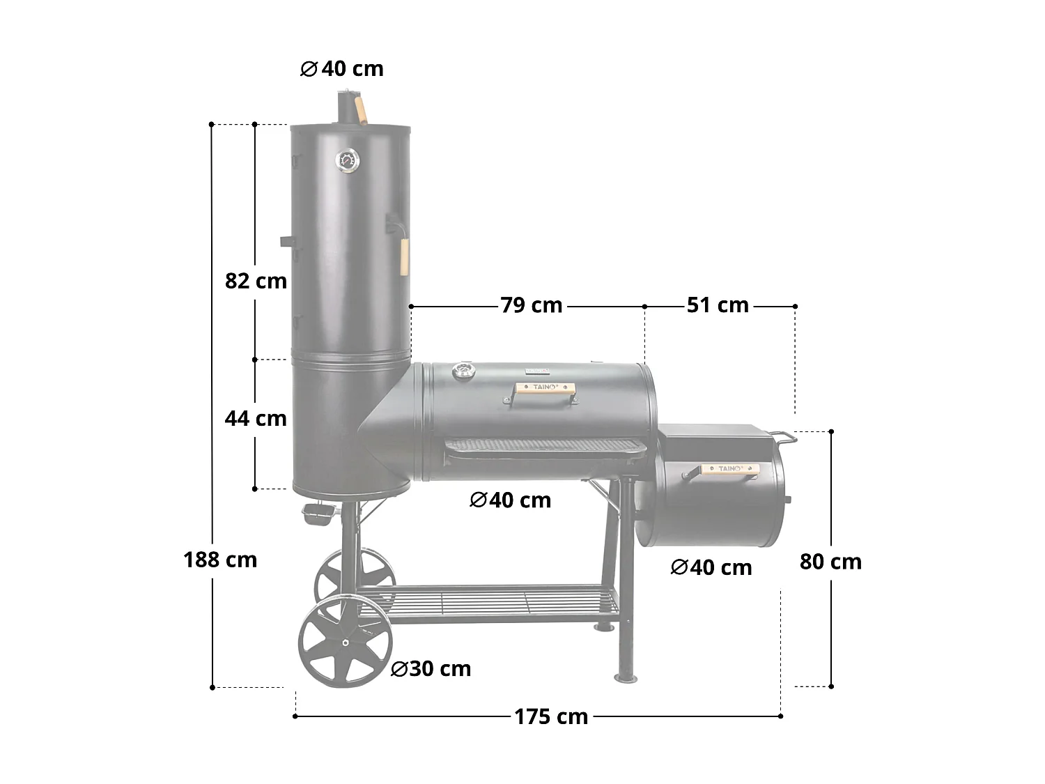 130kg Fumoir incl. 3 grilles