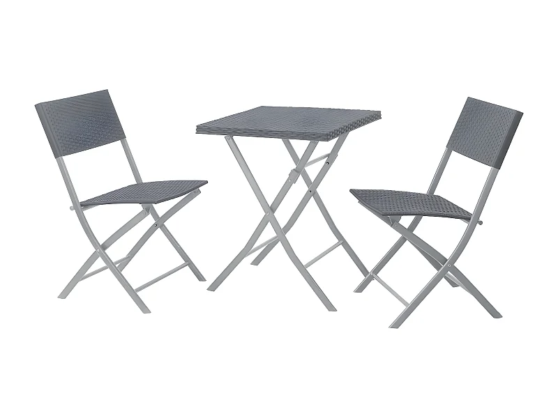 Set Bistro en poly rotin