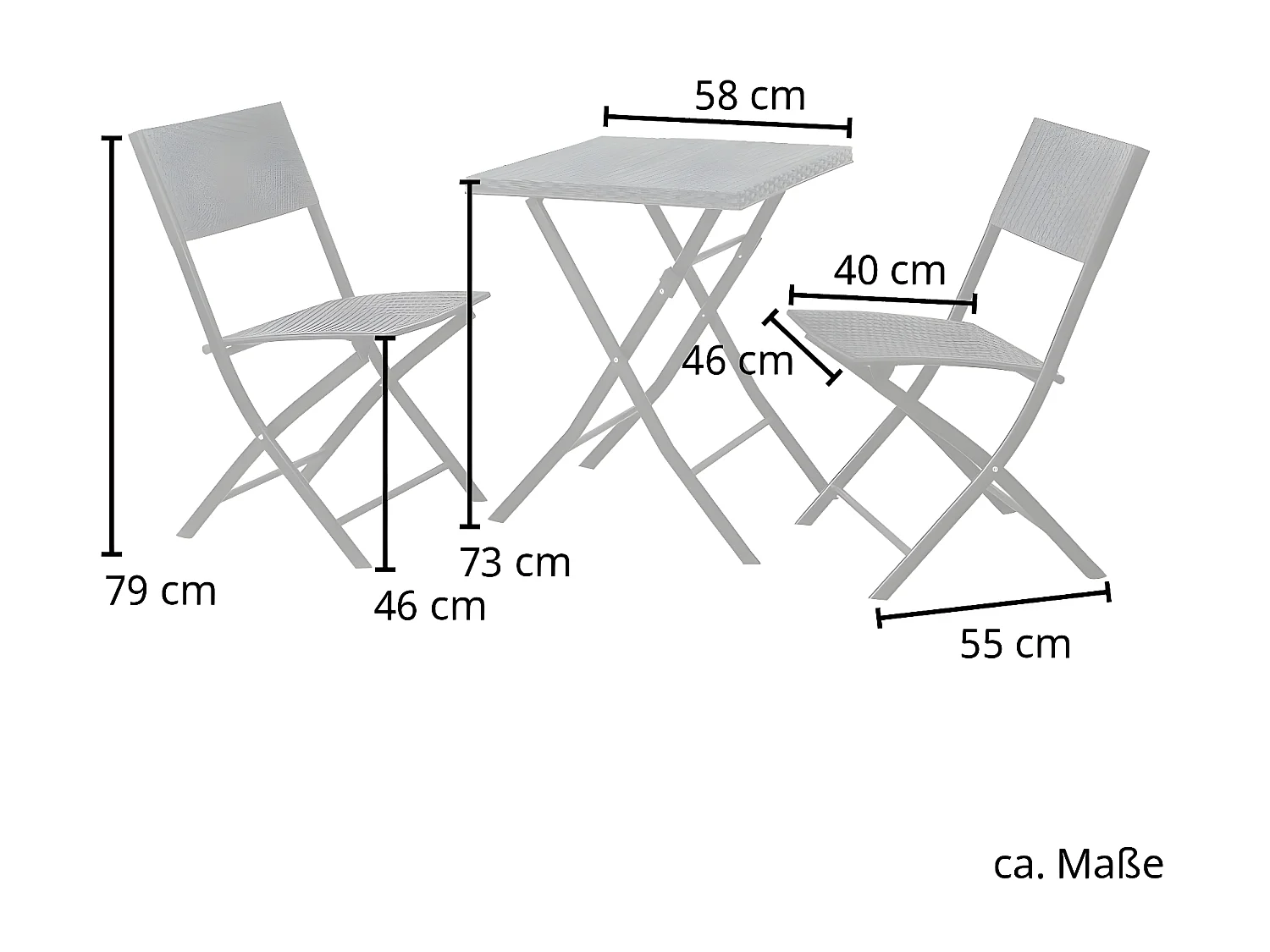 Set Bistro en poly rotin