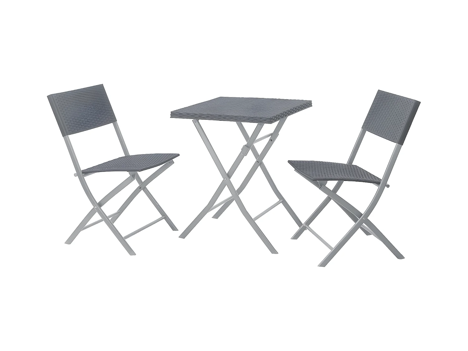 Set Bistro en poly rotin