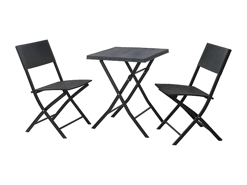 Set Bistro en poly rotin