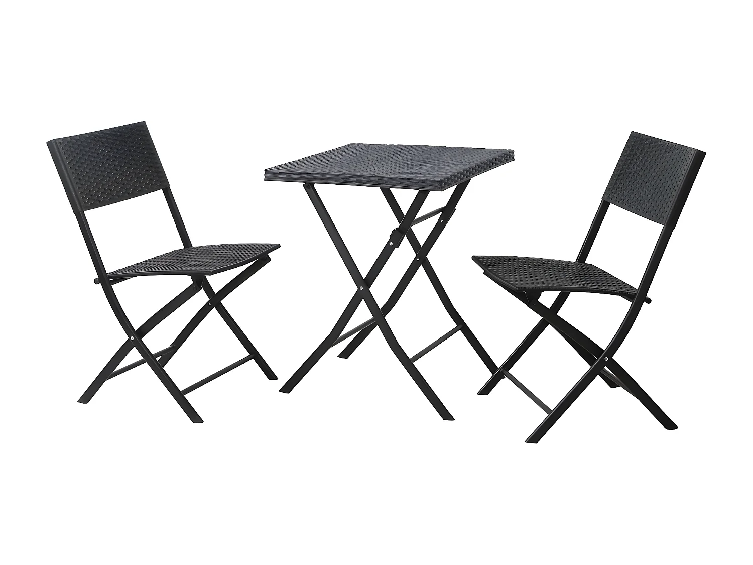 Set Bistro en poly rotin