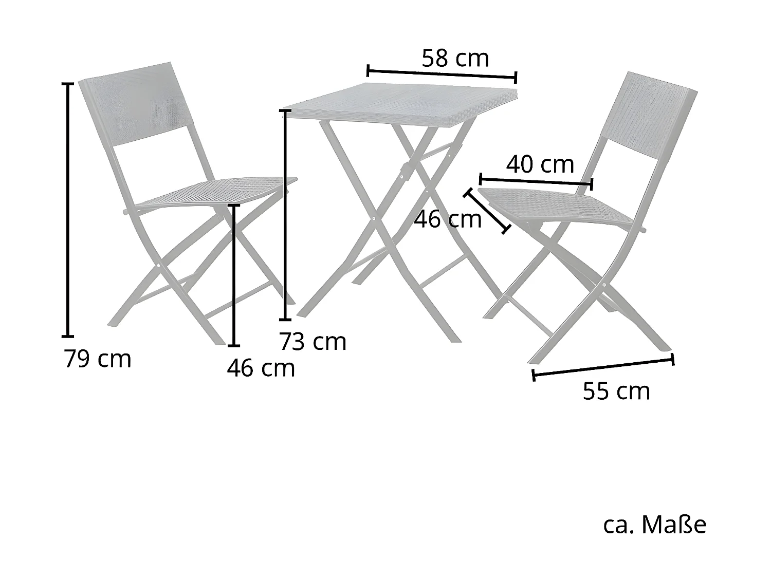 Set Bistro en poly rotin