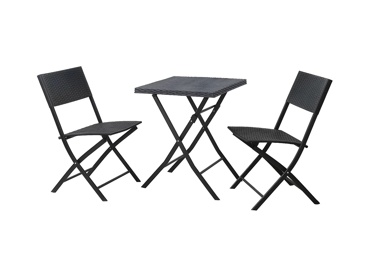 Set Bistro en poly rotin