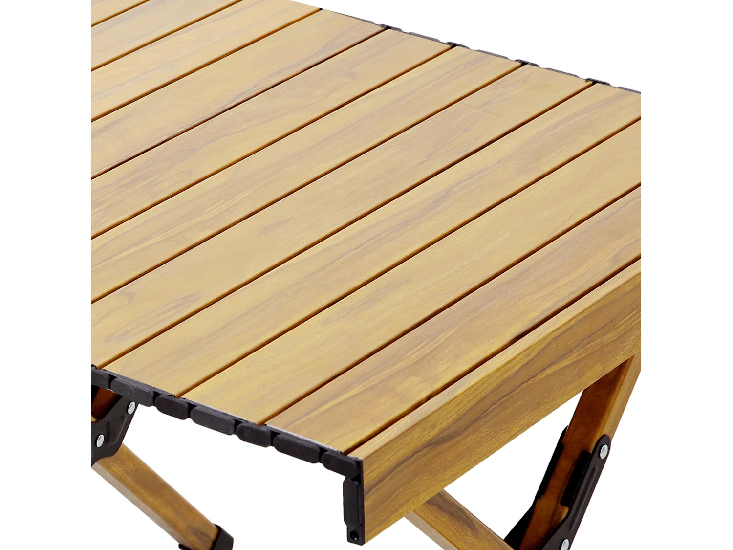 Table de camping pliable JAWINIO, table pliante portable en aluminium aspect bois