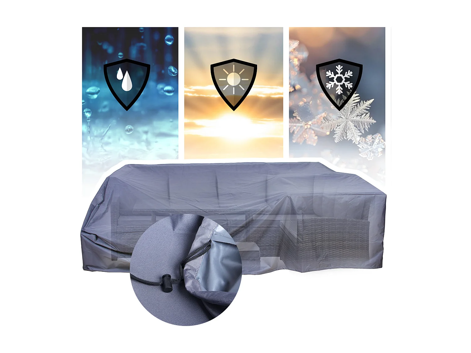 SVITA Housse Madison Monroe Lounge Couverture Meuble de jardin Bâche Rotin Set