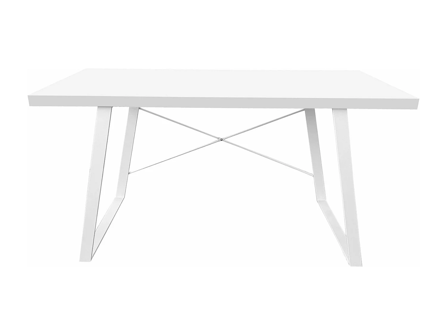 Bureau industriel blanc avec pieds en métal