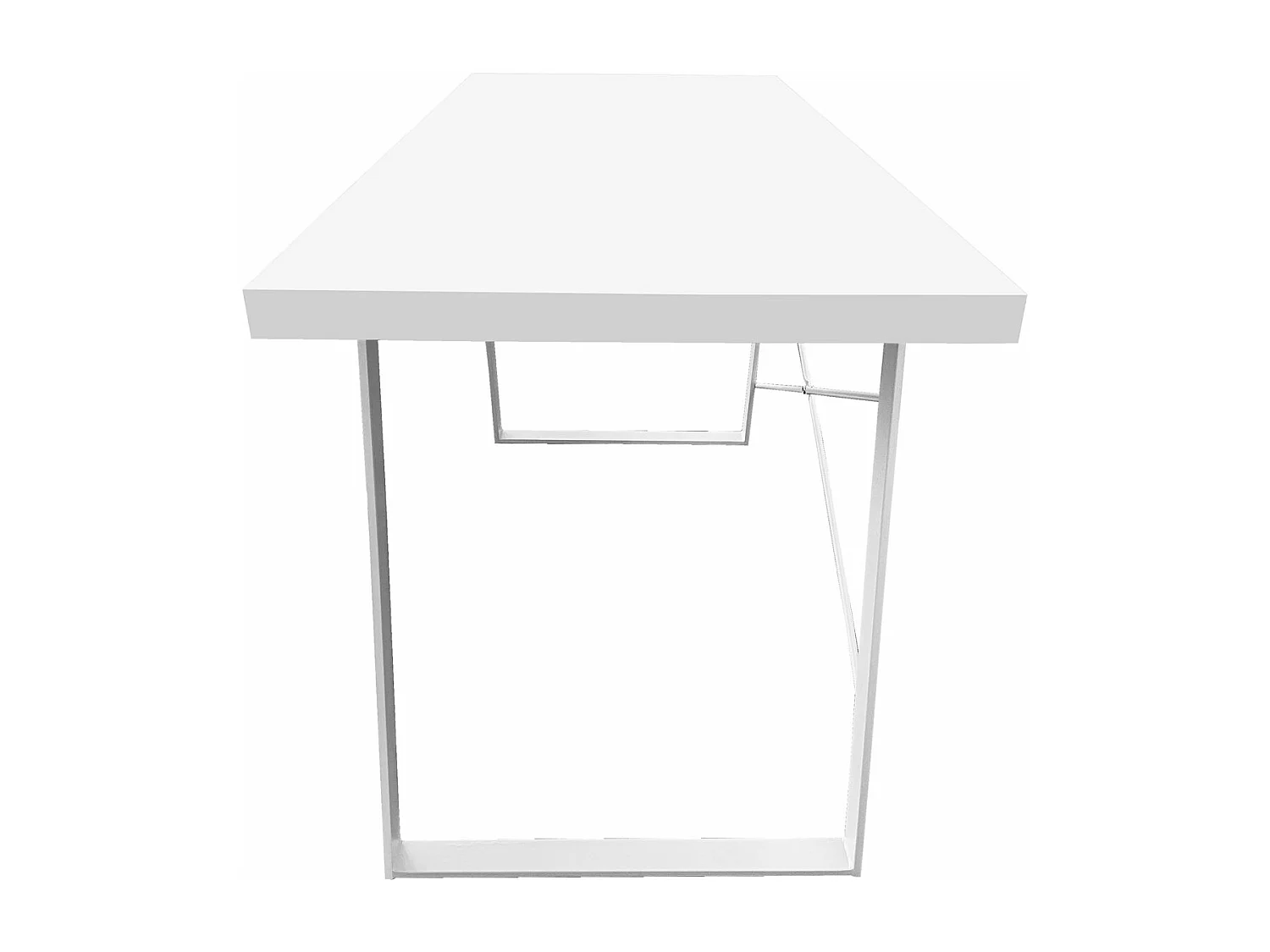 Bureau industriel blanc avec pieds en métal