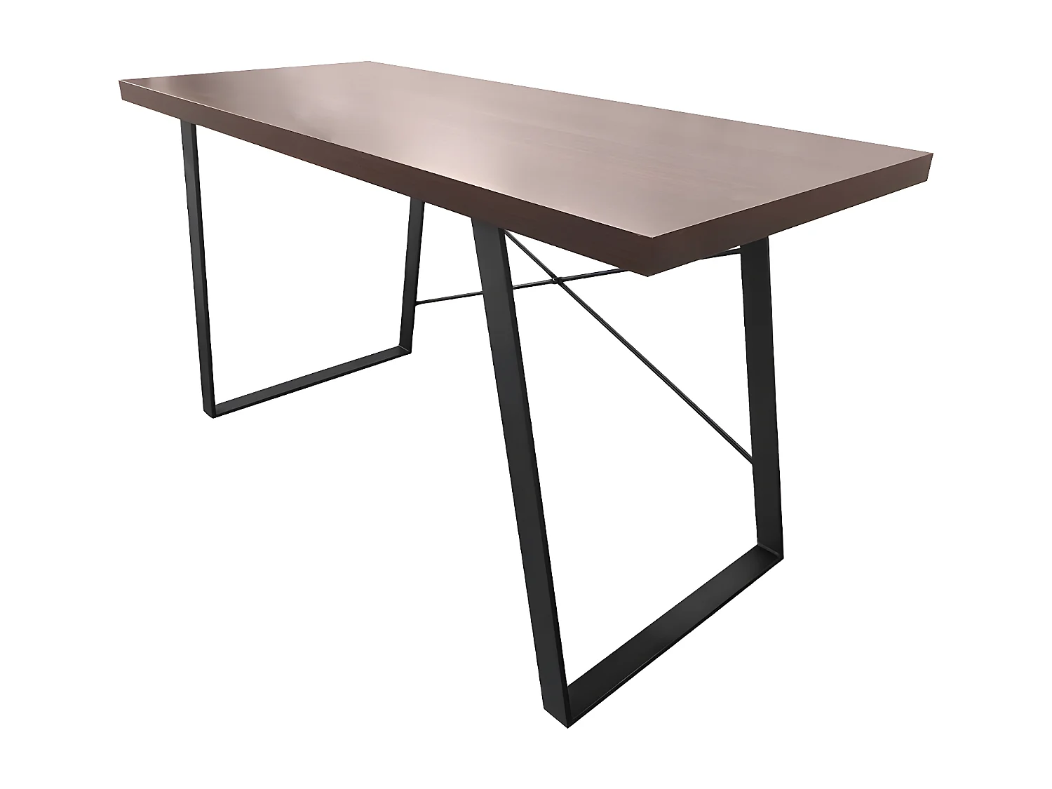 Industrial Bureau aspect noyer avec pieds en métal