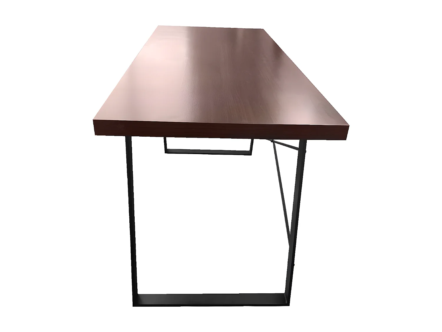 Industrial Bureau aspect noyer avec pieds en métal