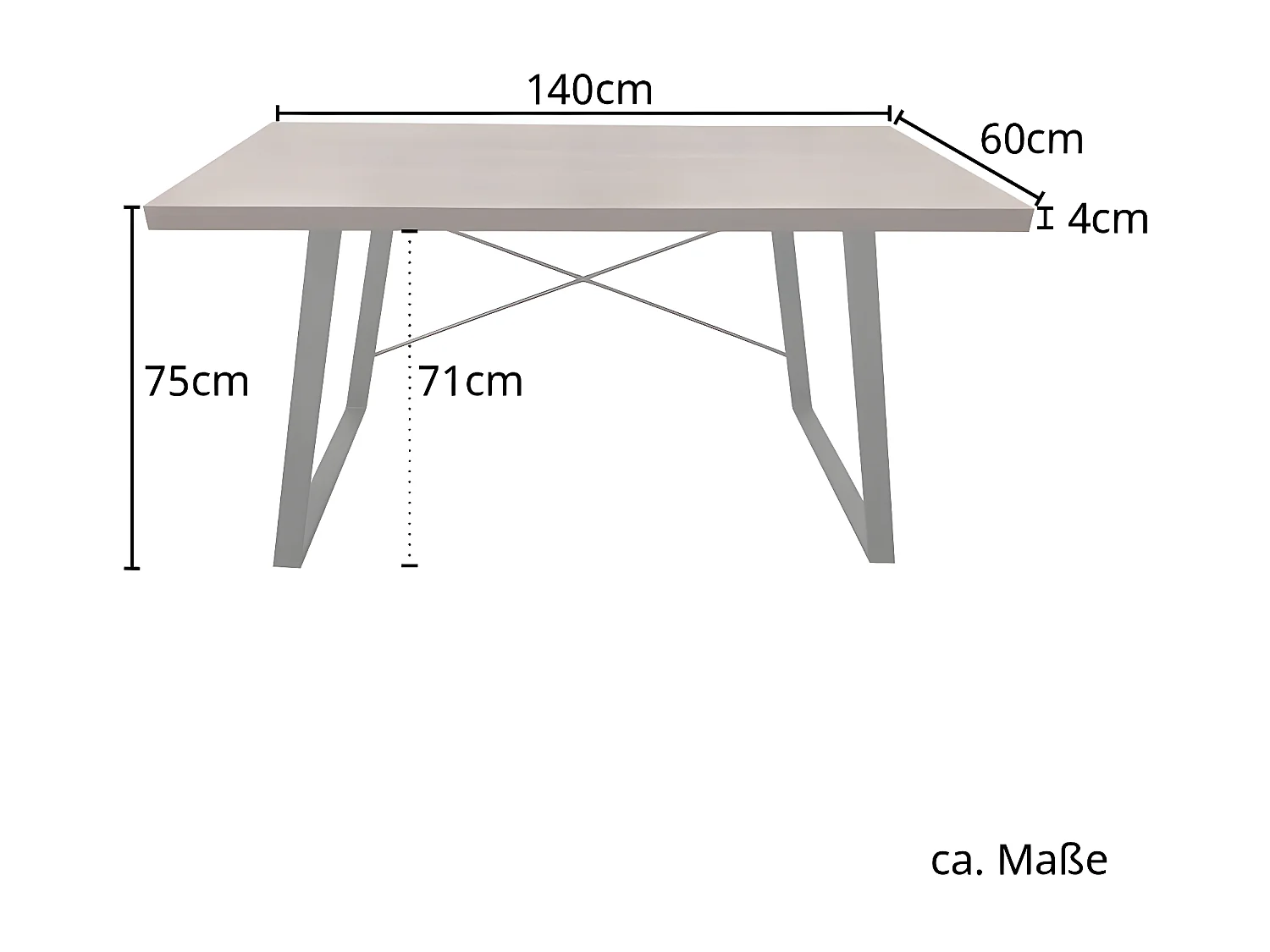 Industrial Bureau aspect noyer avec pieds en métal