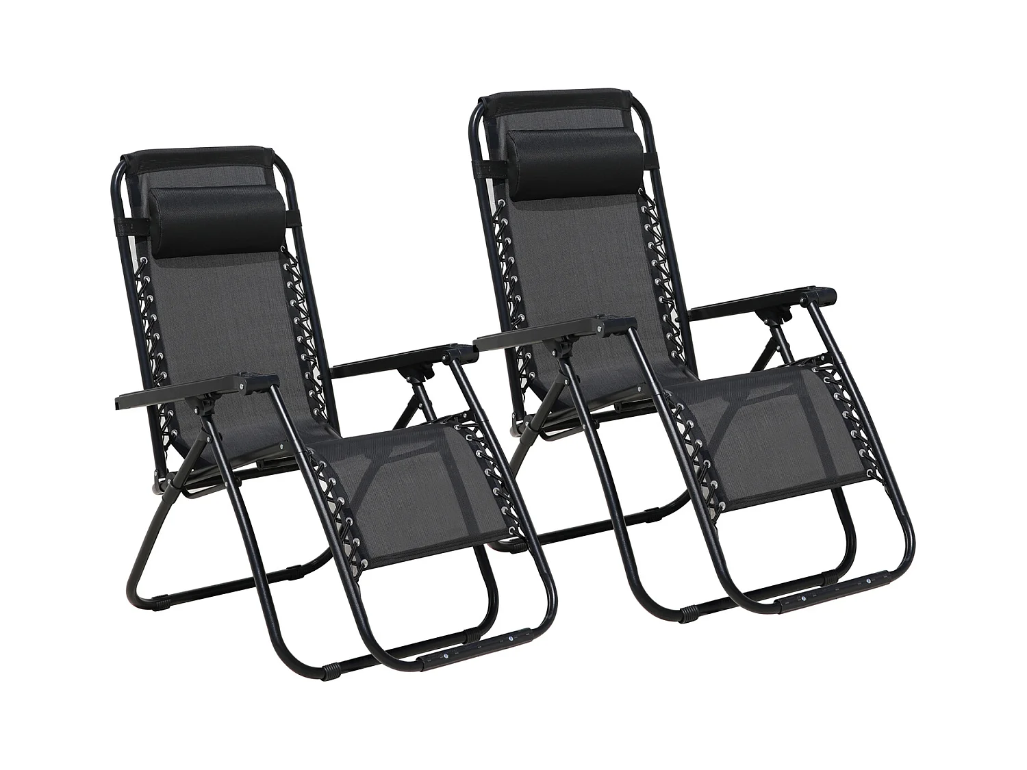 Lot de 2 chaises de jardin avec coussin pliables