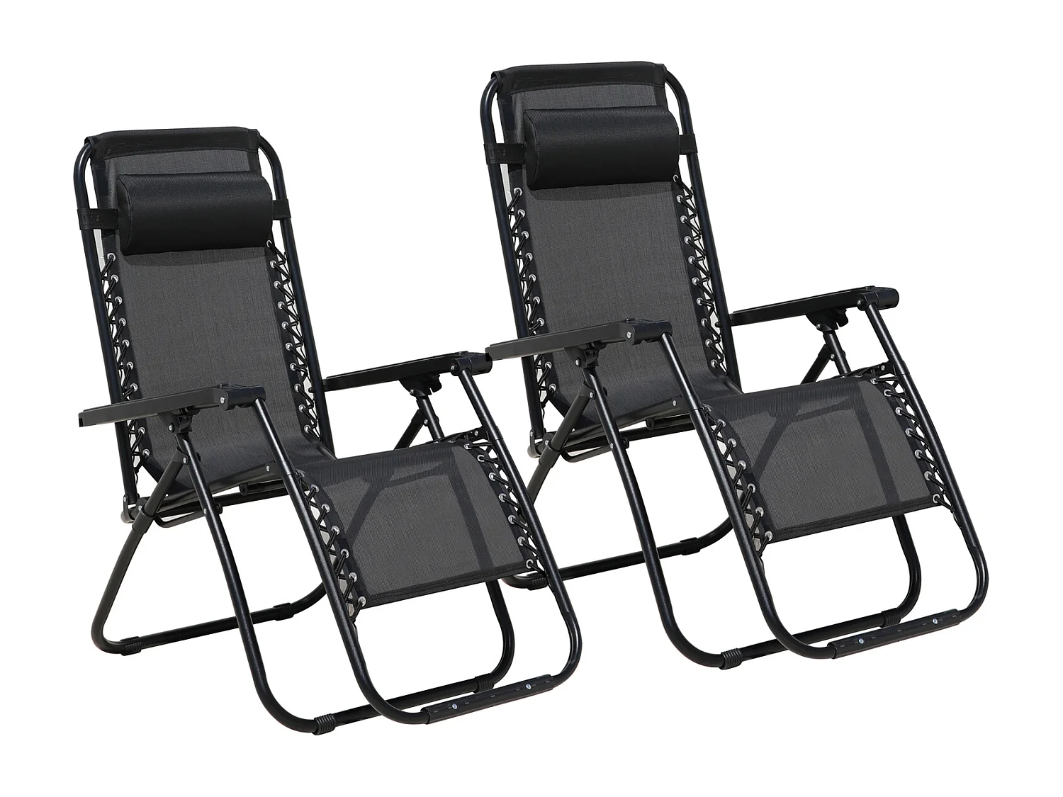 Lot de 2 chaises de jardin avec coussin pliables