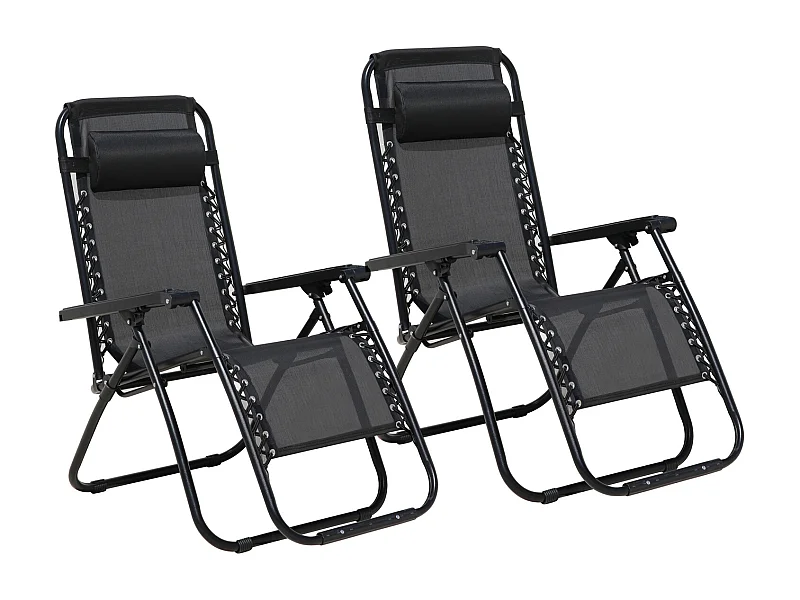 Lot de 2 chaises de jardin avec coussin pliables