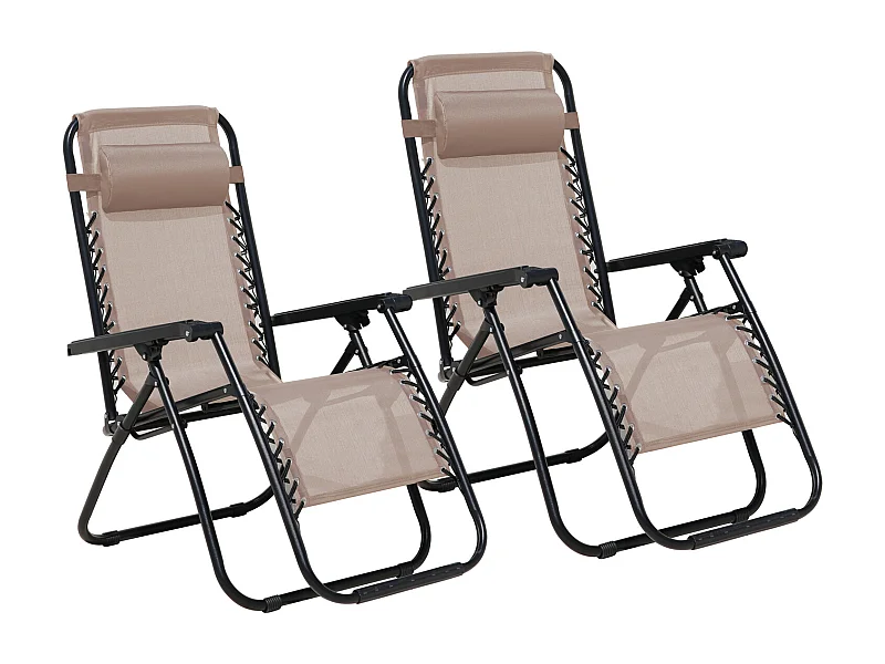 Lot de 2 chaises de jardin avec coussin pliables