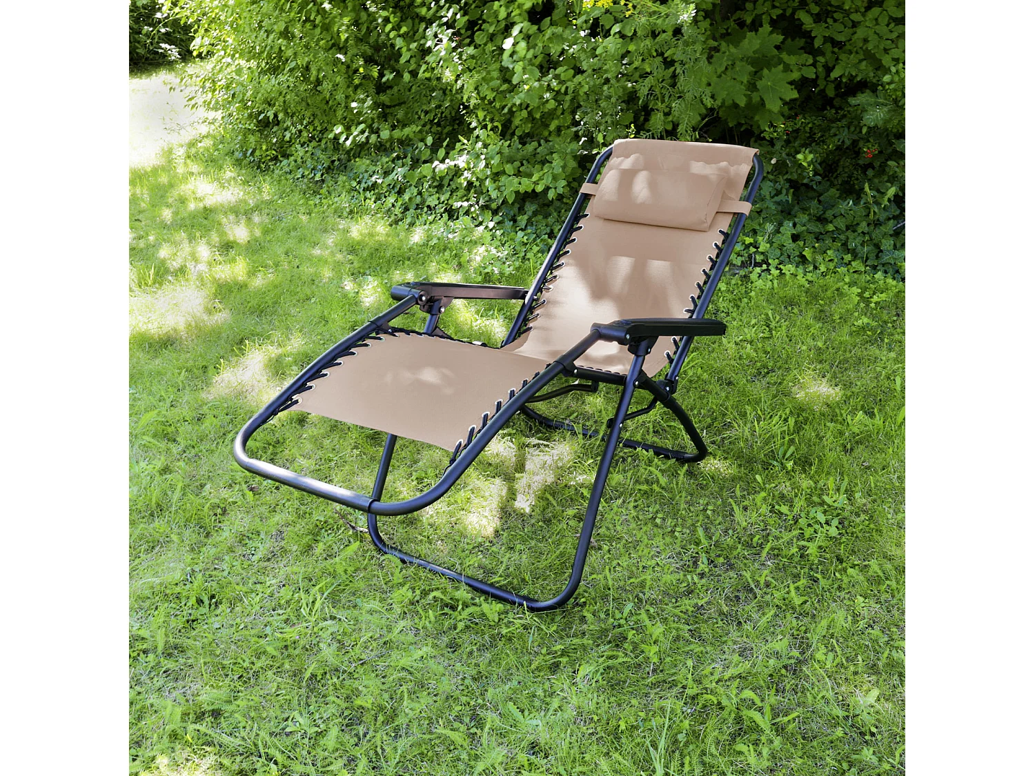 Lot de 2 chaises de jardin avec coussin pliables